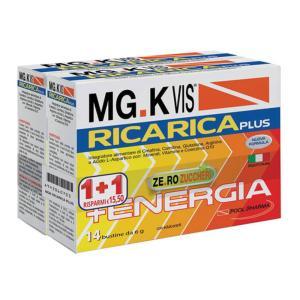 Integratore alimentare mgk vis ricarica plus 14 bustine per energia e benessere con creatina, carnitina e vitamine