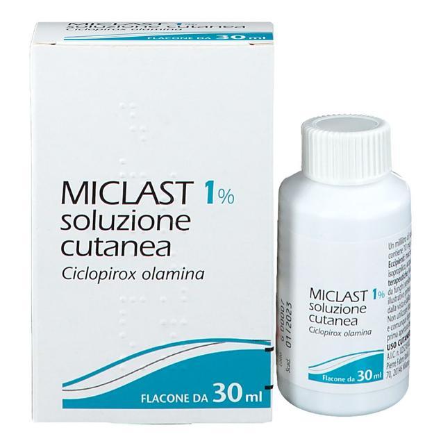 miclast crema e soluzione cutanea miclast 1% 30ml per micosi cutanee - antimicotico ciclopirox olamina 1% - foto 1