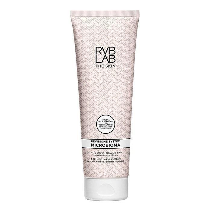 rvb lab detergente struccante idratante microbioma latte crema micellare 3 in 1 per viso con pre e probiotici - flacone 250 ml - foto 1