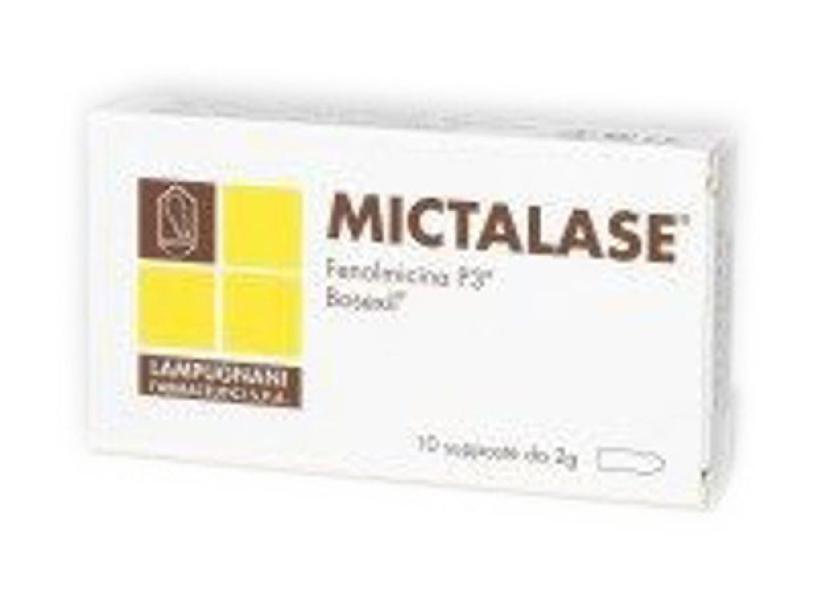 mictalase supposte mictalase da 2 g - dispositivo medico per affezioni genito-urinarie e ano-rettali con fenolmicina p3 e boisexil - confezione da 10 unità - foto 1