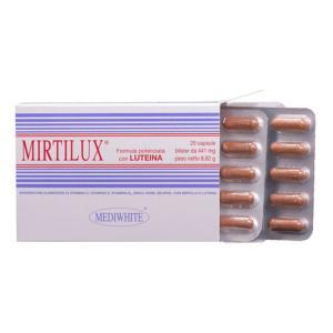 Integratore alimentare  20 capsule con mirtillo e luteina per difese naturali e protezione della retina