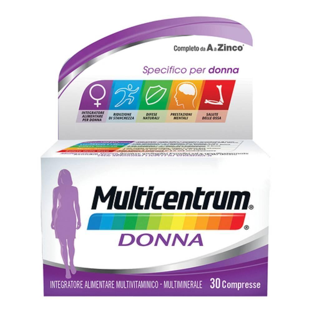 multicentrum integratore alimentare multivitaminico e multiminerale per donne - multicentrum donna 30 compresse per benessere e salute ossea - foto 1