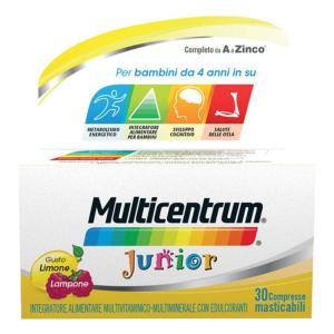 Integratore alimentare multivitaminico e multiminerale per bambini  junior 30 compresse masticabili gusto lampone/limone