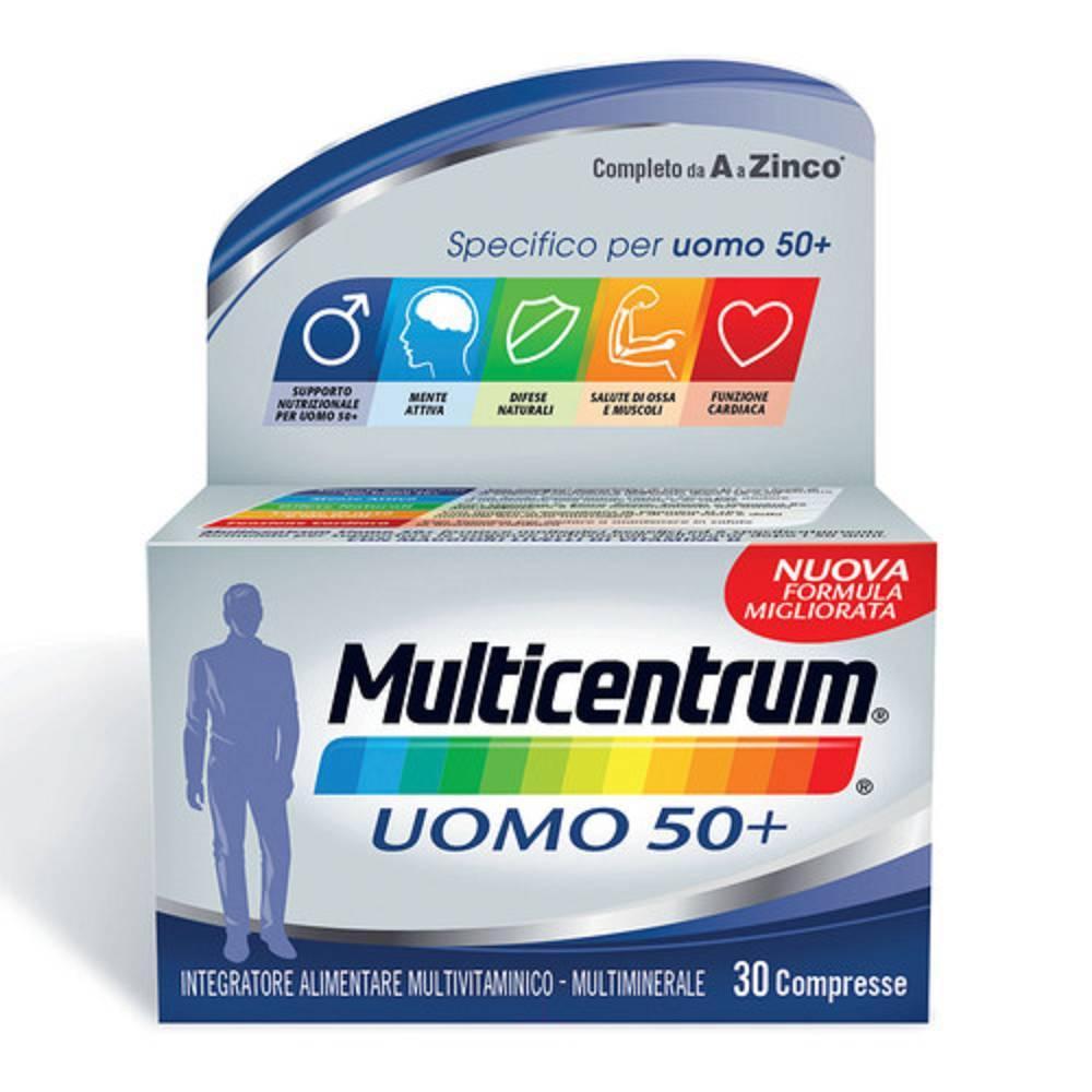 multicentrum integratore alimentare multivitaminico e multiminerale per uomo oltre 50 anni - multicentrum uomo 50+ 30 compresse - foto 1