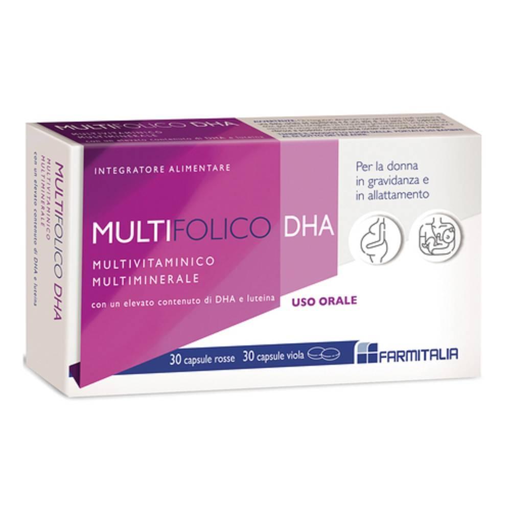 multifolico dha integratore alimentare multifolico dha 30 capsule e 30 compresse per gravidanza e allattamento con vitamine e minerali essenziali - foto 1