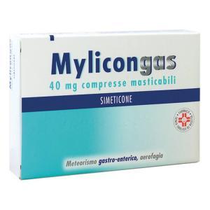 Compresse masticabili gas 40 mg per trattamento di meteorismo gastro-enterico e aerofagia negli adulti