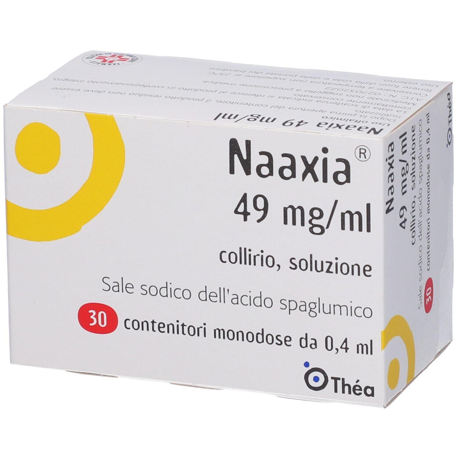 naaxia collirio naaxia 30 flaconcini monodose 0,4 ml 1 dose 4,9% per congiuntiviti allergiche e cherato-congiuntiviti - foto 1