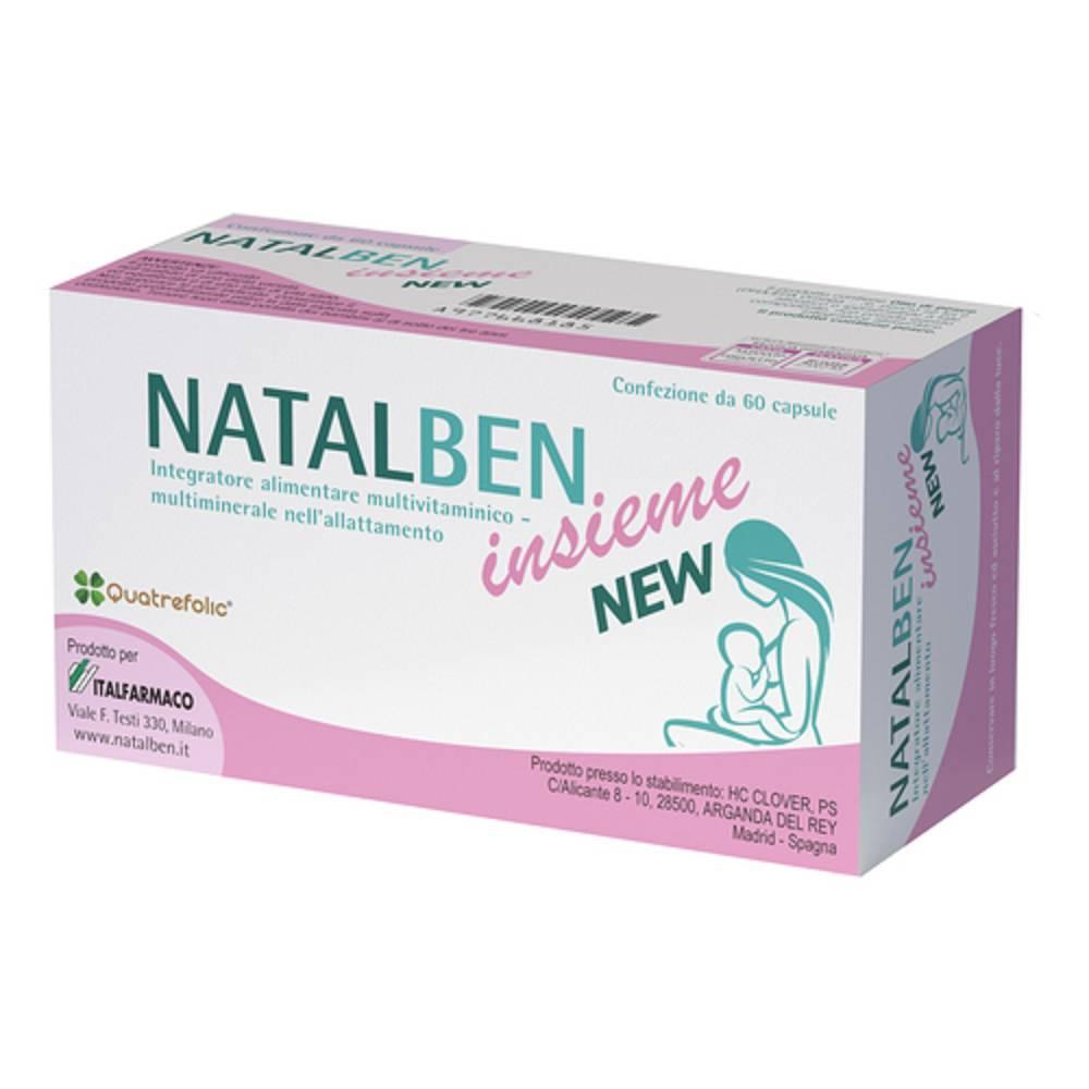 natalben integratore alimentare natalben insieme new per donne in allattamento - 60 capsule con acido folico, vitamine e minerali essenziali - foto 1