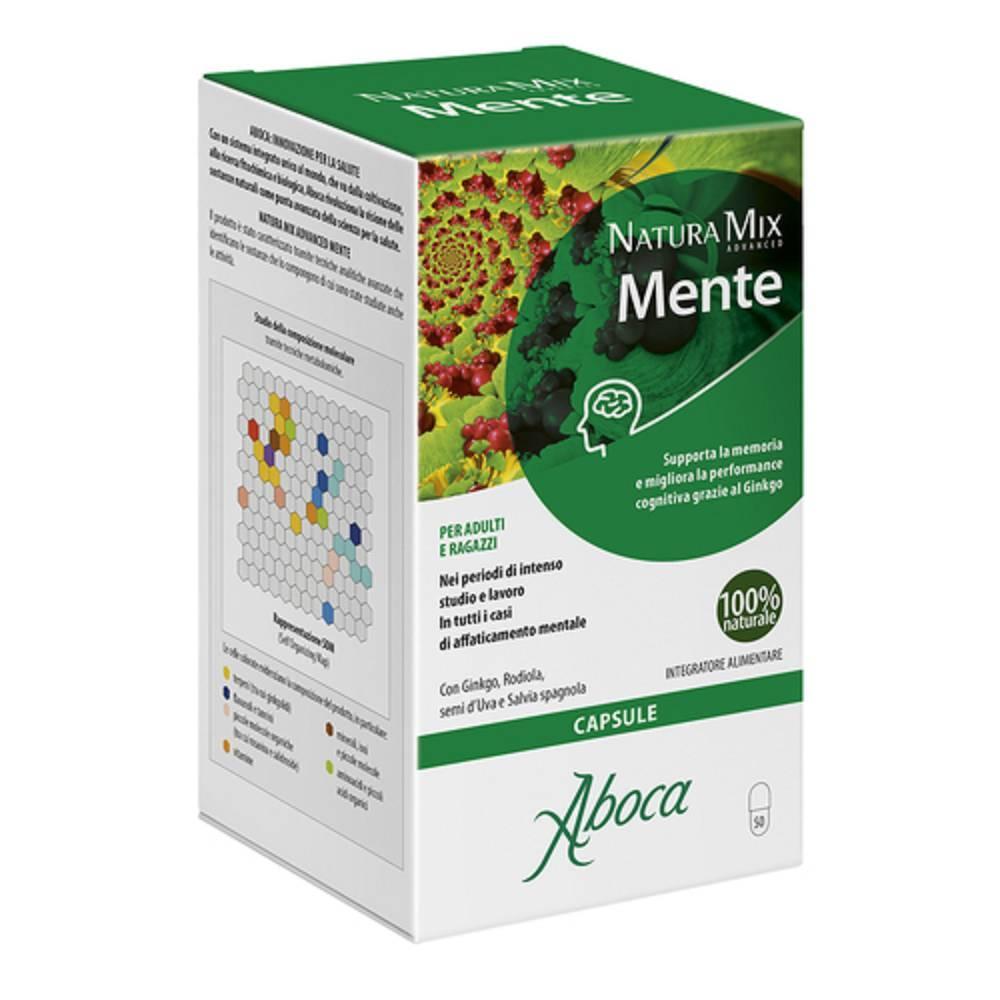 aboca integratore naturale per la memoria e la performance cognitiva - natura mix advanced mente in capsule da 50 unità - foto 1