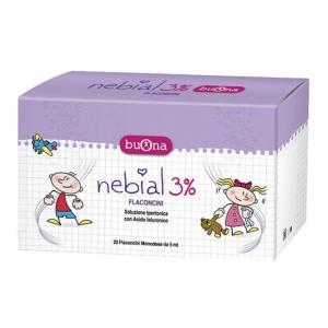 Nebial 3% flaconcini monodose 20x5ml - soluzione salina ipertonica con acido ialuronico per decongestionare le mucose nasali