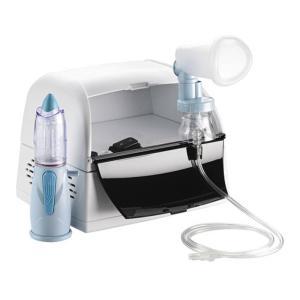 Dispositivo medico nebula m2000 con maschera e rinowash per trattamento vie respiratorie alte e basse, terapia completa per tutta la famiglia
