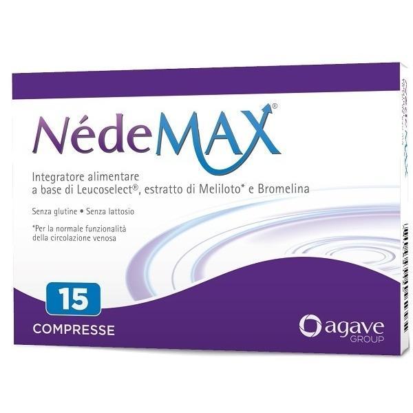 nedemax integratore alimentare nedemax con leucoselect, meliloto e bromelina - 15 compresse per il microcircolo e il benessere venoso - foto 1