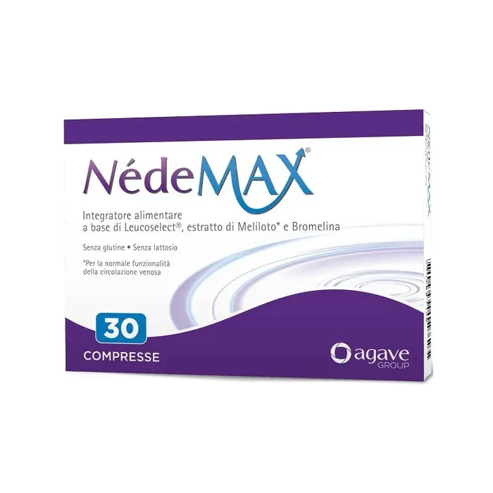 nedemax integratore alimentare nedemax 30 compresse - supporto alla circolazione e benessere delle gambe con leucoselect, meliloto e bromelina - foto 1