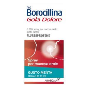 Spray e collutorio per gola dolore con flurbiprofene al gusto menta, arancia e limone, 15 ml - sollievo per infiammazioni orali