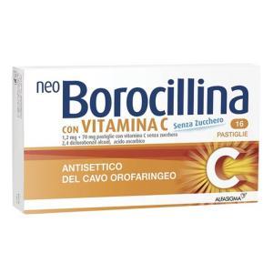 Pastiglie neo borocillina c16 senza zucchero con vitamina c per il cavo orofaringeo - antisettico efficace e sicuro