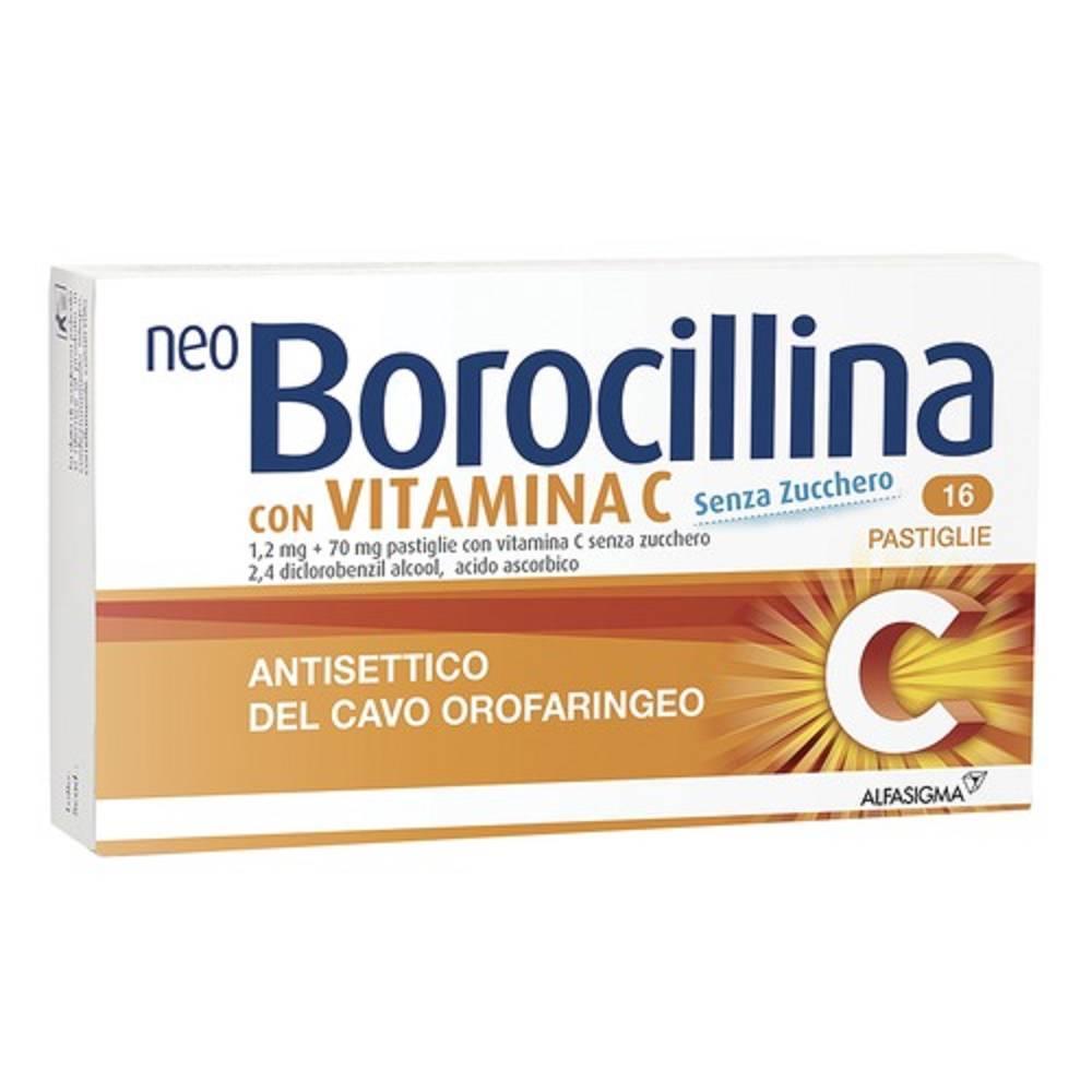neoborocillina pastiglie neo borocillina c16 senza zucchero con vitamina c per il cavo orofaringeo - antisettico efficace e sicuro - foto 1