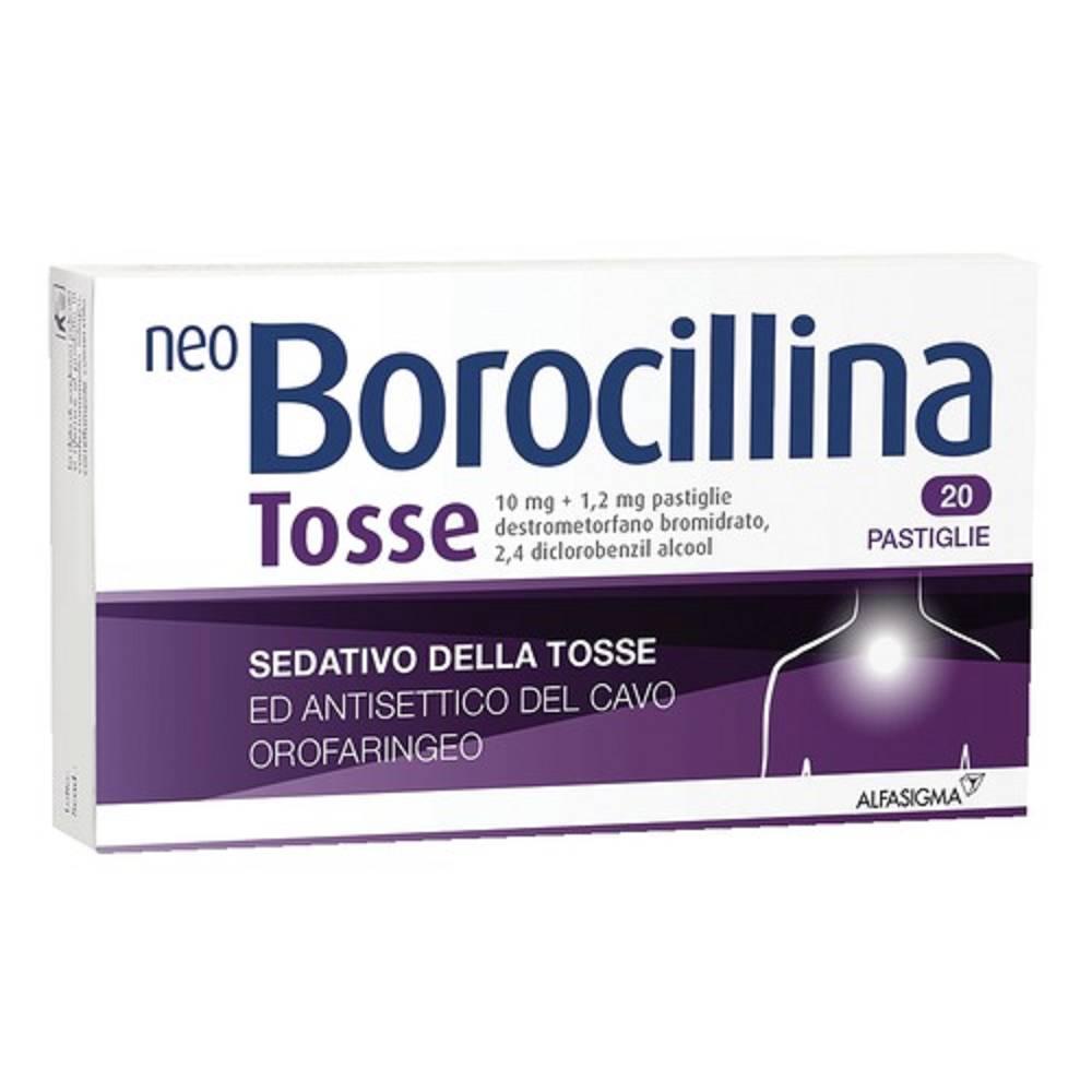 neoborocillina neo borocillina tosse 10 mg + 1,2 mg pastiglie - sedativo della tosse per adulti e ragazzi, con avvertenze e controindicazioni importanti - foto 1