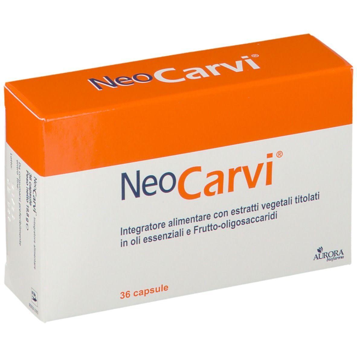 neocarvi integratore alimentare neocarvi 36 capsule per una digestione regolare e benessere intestinale con estratti vegetali e frutto-oligosaccaridi - foto 1