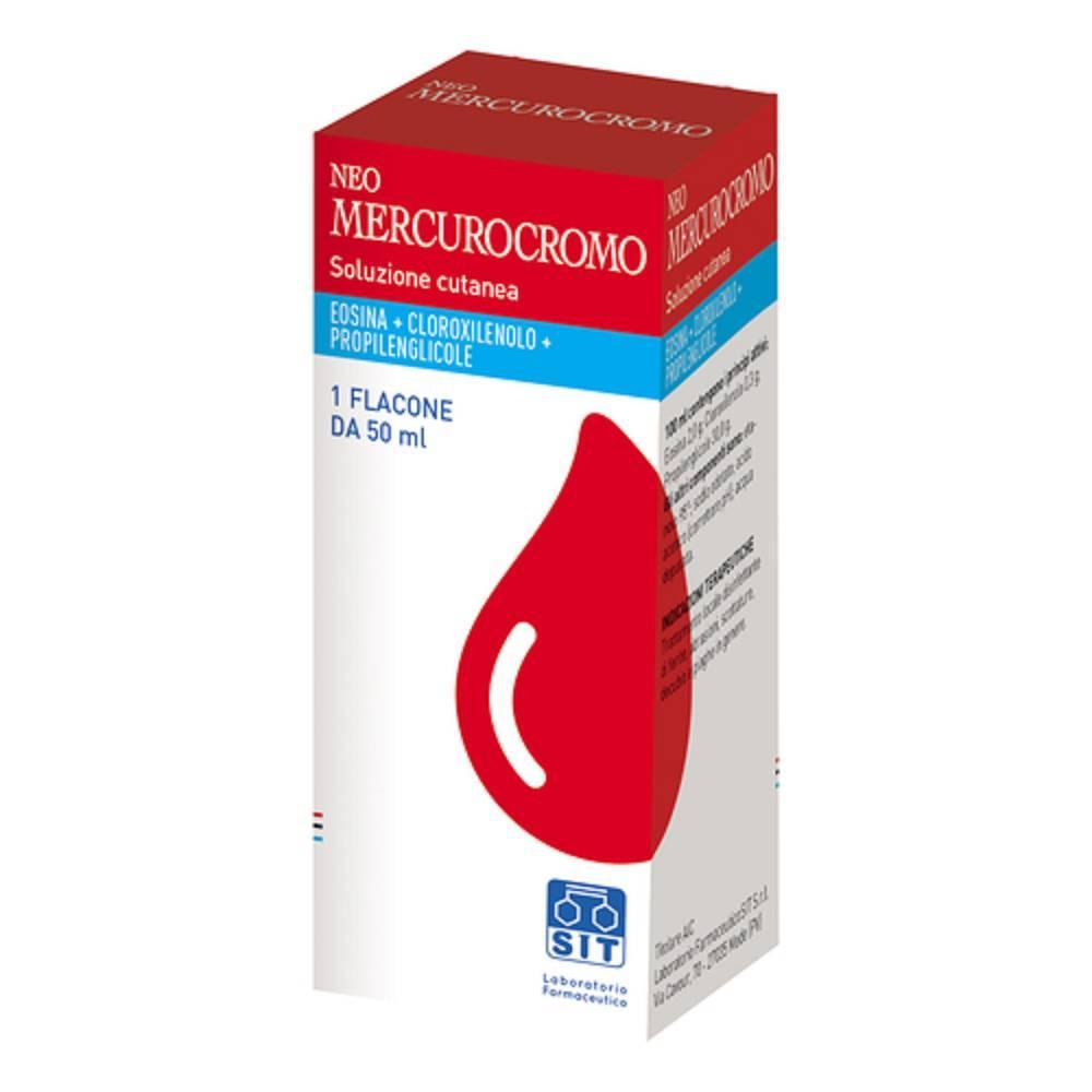 neomercurocromo soluzione cutanea neomercurocromo fl 50ml per disinfezione di ferite, ustioni e abrasioni - antisettico efficace per uso esterno - foto 1
