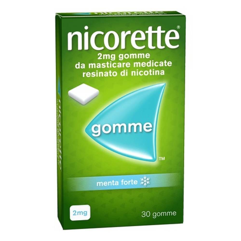 nicorette gomme da masticare medicate alla nicotina 2mg e 4mg per smettere di fumare - nicorette 30 gomme menta forte - foto 1