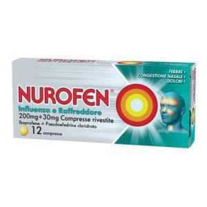 Influenza e raffreddore 12 compresse - sollievo efficace da sintomi invernali e mal di testa con ibuprofene