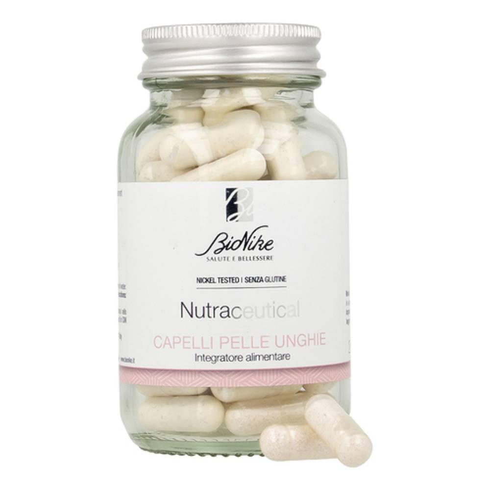 bionike integratore nutraceutico per capelli, pelle e unghie con equiseto, miglio, biotina e vitamina e, senza glutine e lattosio, 60 capsule - foto 1