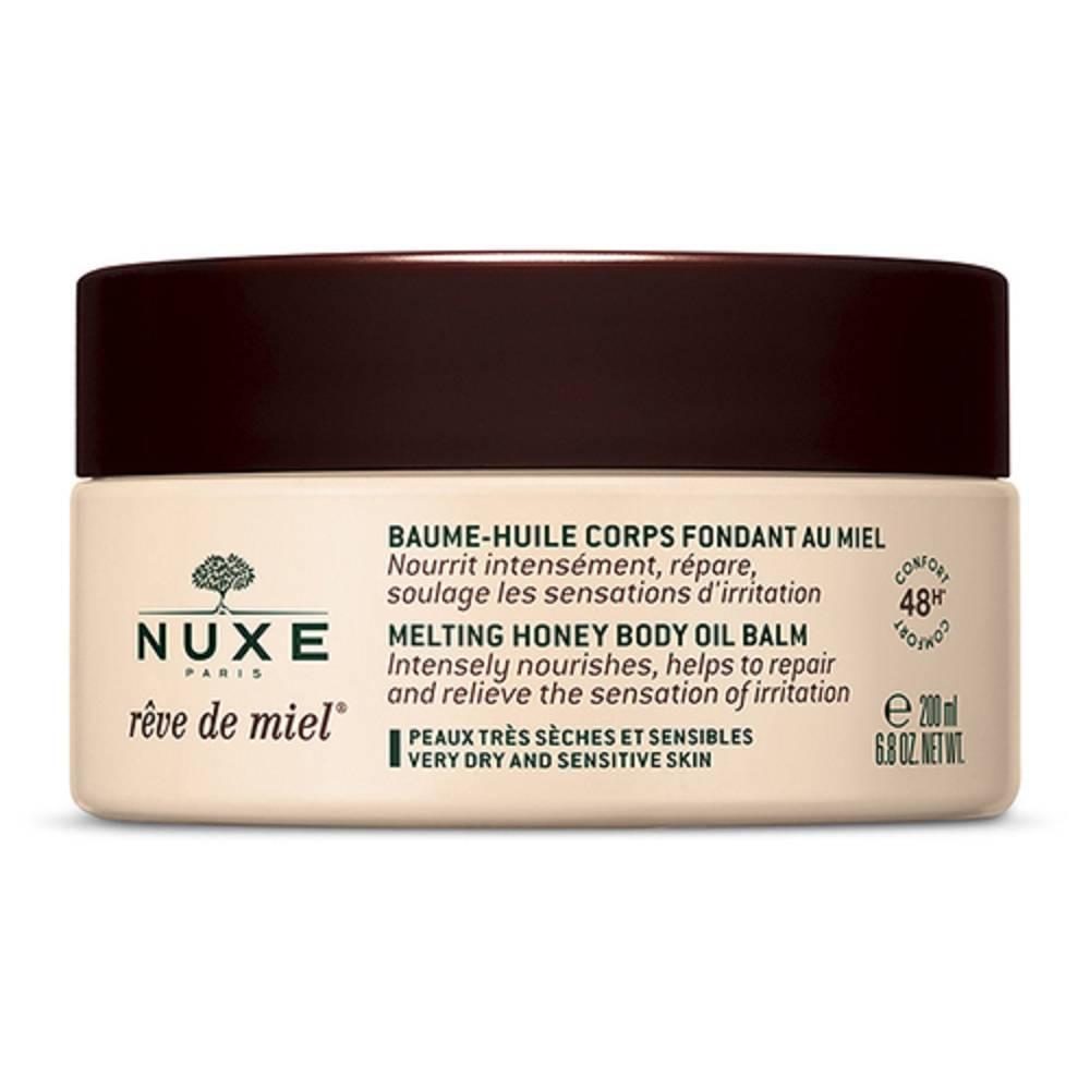 nuxe balsamo olio fondente al miele per pelli secche e sensibili - nutrizione e comfort per 48 ore - formato 200 ml - foto 1
