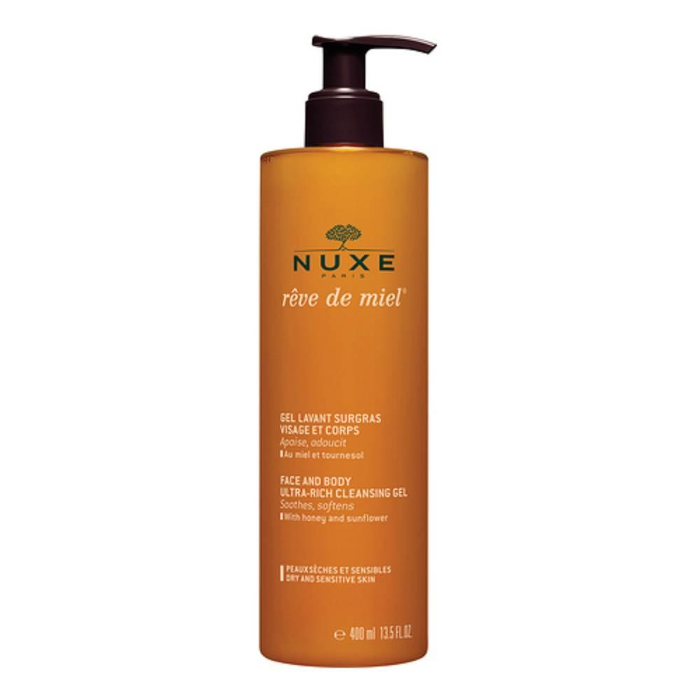 nuxe gel lavante surgras al miele e girasole per viso e corpo 400ml - cura per pelli secche e sensibili senza parabeni - foto 1