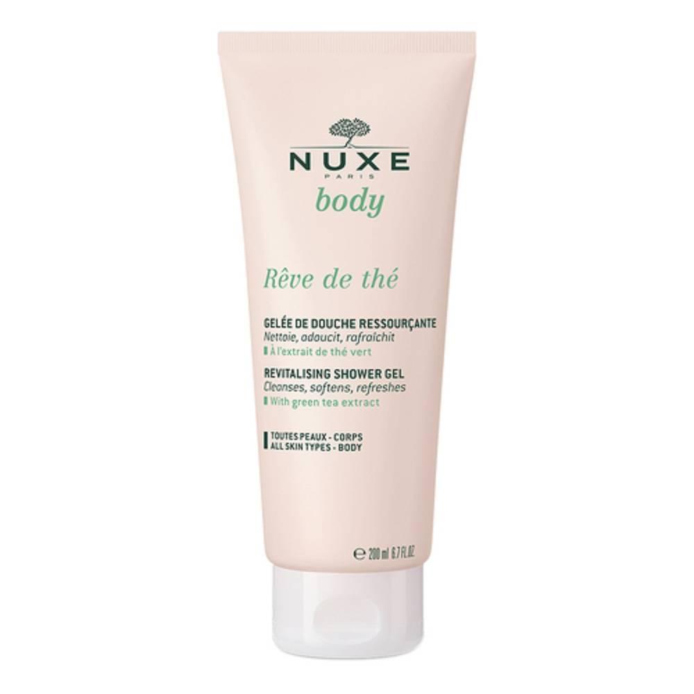 nuxe gel doccia rivitalizzante 200ml con estratto di tè verde - formula vegetale e naturale per una pelle morbida e energizzante - foto 1
