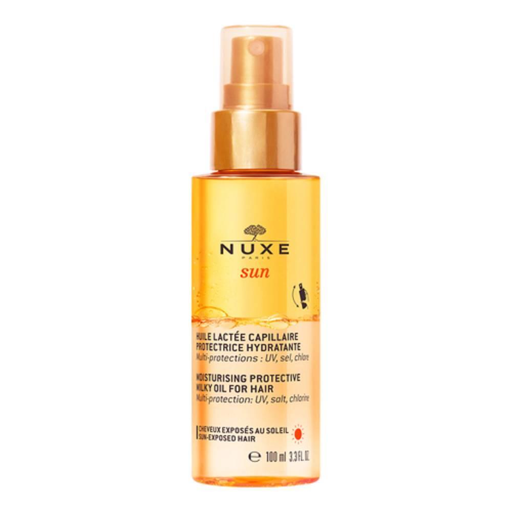nuxe olio latte protettivo idratante per capelli nuxe sun - formula clean, resistente a sale e cloro, 100 ml - foto 1