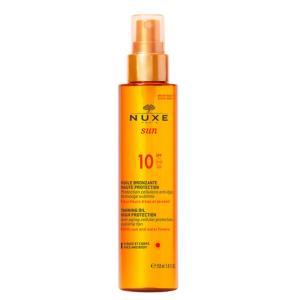 Olio solare  sun spf 10 per viso e corpo - protezione leggera e nutriente per un'abbronzatura sublime e satinata