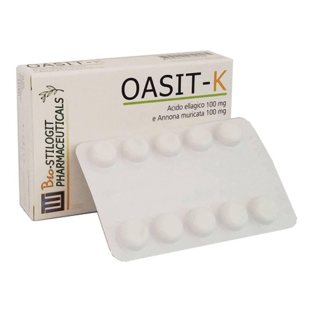 oasit-k integratore alimentare oasit-k 20 compresse per il sistema immunitario e la salute della prostata con acido ellagico e annona muricata - foto 1