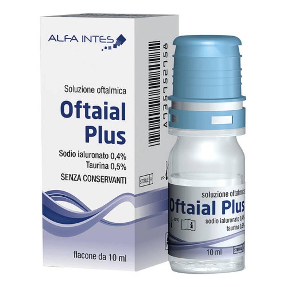 oftaial oftaial plus soluzione oftalmica 10 ml per occhi secchi e lenti a contatto - lubrificazione e idratazione efficace - foto 1
