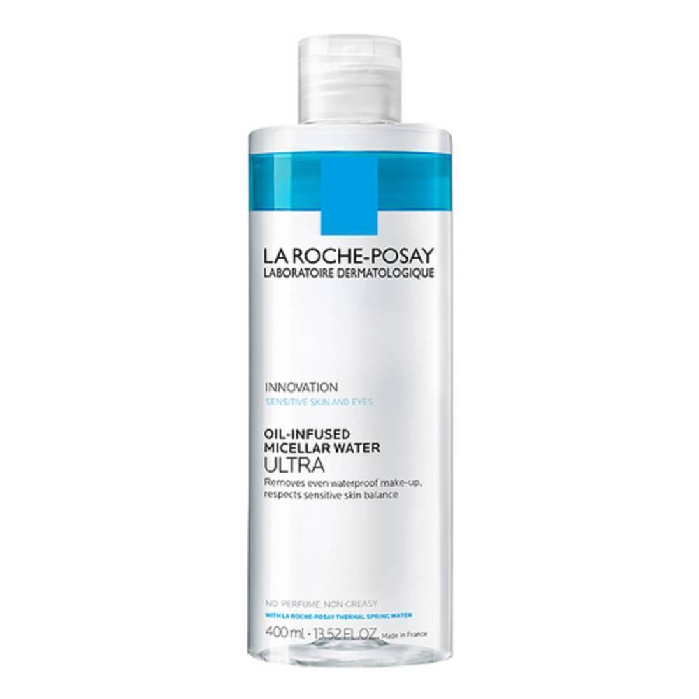 la roche posay acqua micellare oleosa per pelli sensibili, rimuove trucco waterproof - oil infused micellar water, 400 ml - foto 1