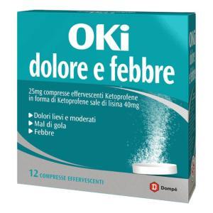 Dolore e febbre 25 mg compresse effervescenti per sollievo rapido da dolore e febbre, uso adulti, 12 compresse