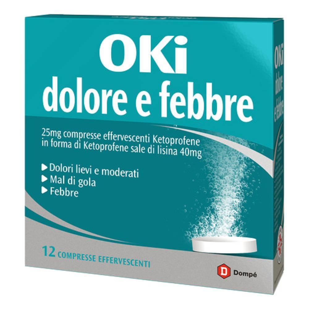 oki oki dolore e febbre 25 mg compresse effervescenti per sollievo rapido da dolore e febbre, uso adulti, 12 compresse - foto 1