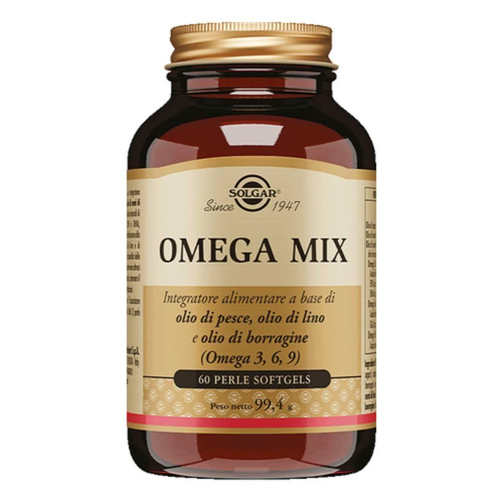 solgar integratore omega mix 60 perle softgels per cuore, pelle e articolazioni con omega-3, omega-6 e omega-9 per un benessere completo - foto 1