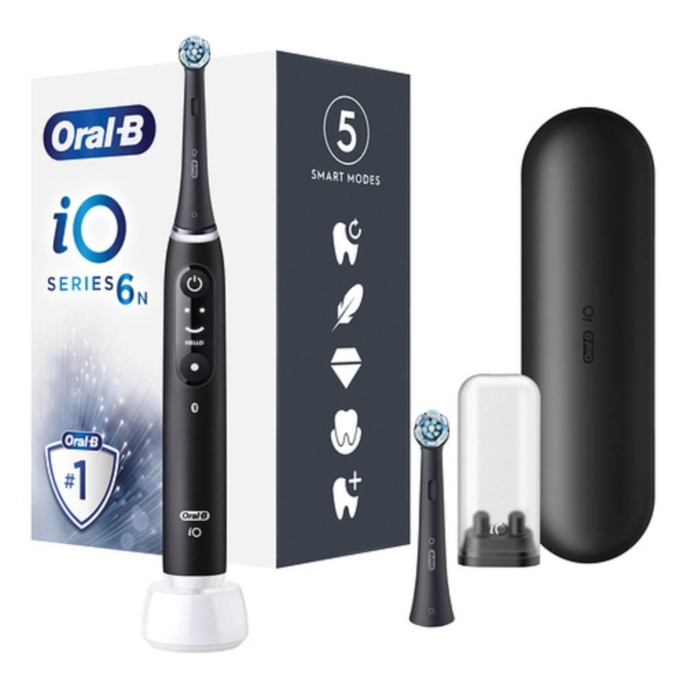 oral-b spazzolino elettrico oral-b io 6 black con 2 ricariche - pulizia completa e delicata per gengive sane e denti brillanti - foto 1