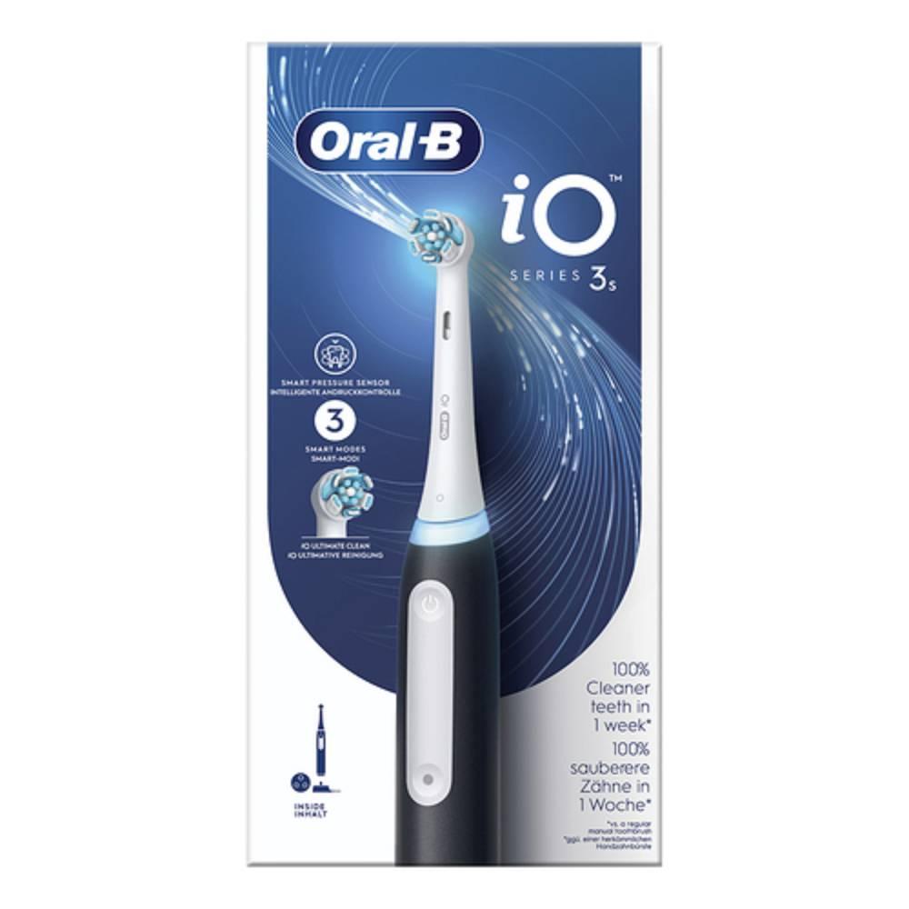 oral-b spazzolino elettrico oral-b io series 3 black con micro-vibrazioni, 3 modalità di spazzolamento e sensore di pressione - foto 1