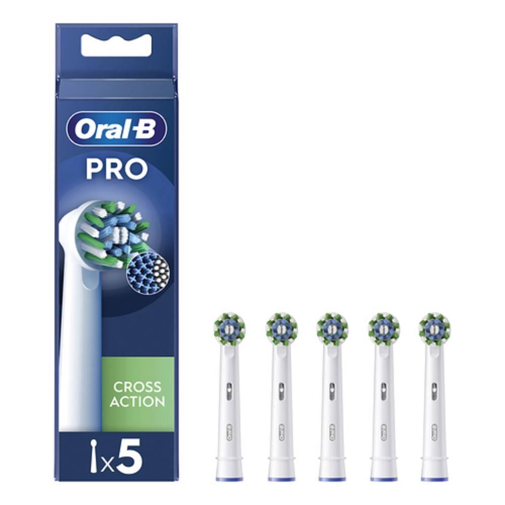 oral-b testine di ricambio oral-b crossaction 5 pezzi per spazzolini elettrici - pulizia profonda con setole angolate - foto 1