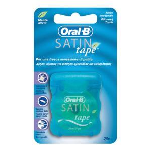Filo interdentale satin tape da 25 metri - pulizia efficace e fresca sensazione di menta per spazi ampi e stretti fra i denti