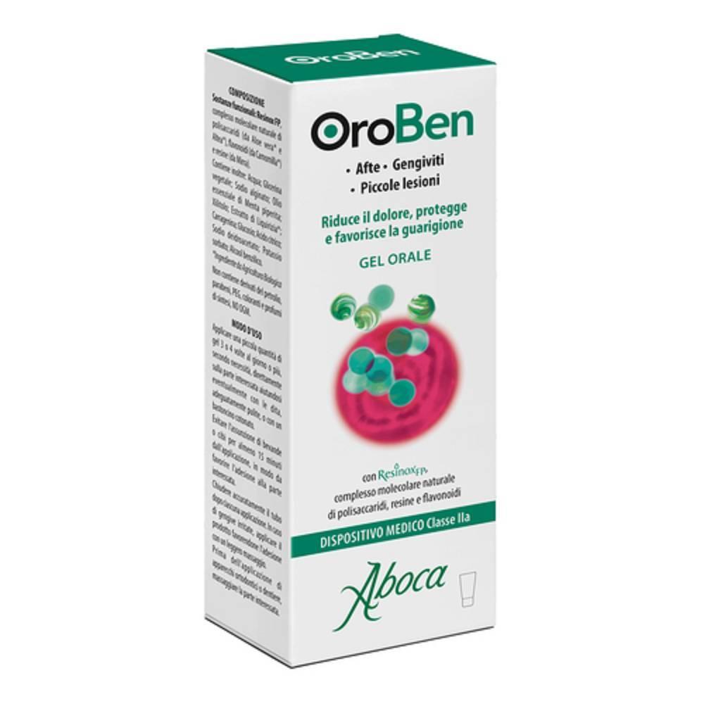aboca gel orale oroben per il sollievo da afte, stomatiti e gengive infiammate - azione protettiva e rinfrescante, adatto anche per bambini - foto 1