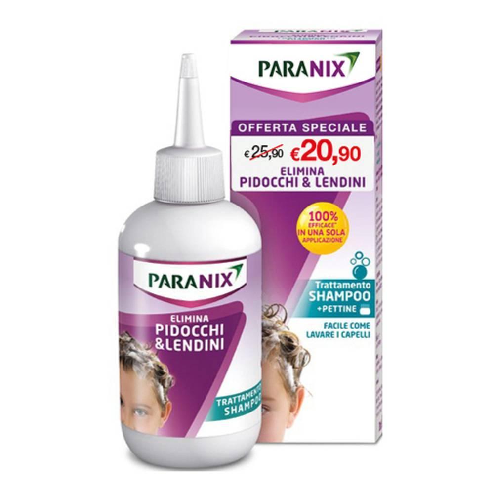 paranix shampoo antiparassitari paranix trattamento 200ml - elimina pidocchi e lendini con formula a doppia azione e pettine incluso - foto 1