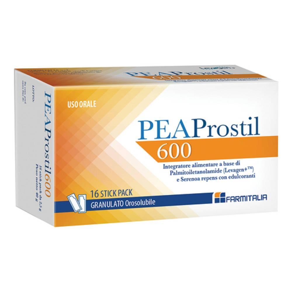 peaprostil integratore alimentare peaprostil 600 con levagen+ e serenoa repens in confezione da 16 stick pack orosolubili per la salute della prostata - foto 1