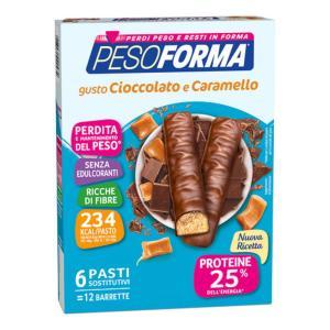 Barrette nutrienti al cioccolato e caramello - confezione da 12 barrette per pasti sostitutivi e regime alimentare controllato