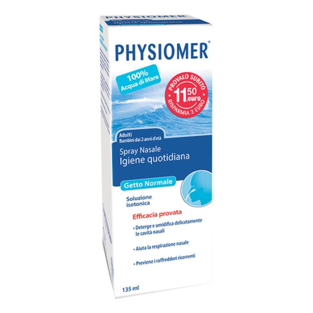 physiomer spray nasale physiomer getto normale 135ml - soluzione isotonica per la detersione e il ripristino della respirazione naturale - foto 1