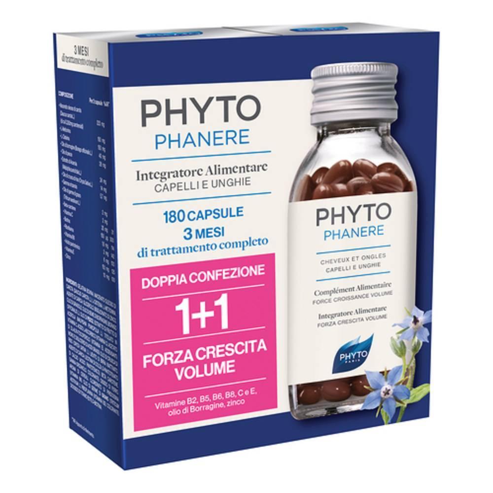 phyto integratore alimentare rinforzante per capelli e unghie phyto phytophanere 1+1 - 90 + 90 capsule per una bellezza naturale e sana - foto 1