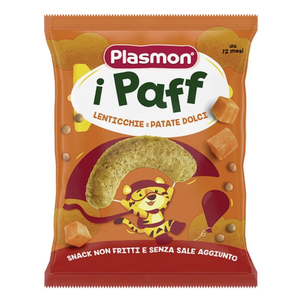 plasmon snack per bambini a base di lenticchie e patate dolci - plasmon dry snack paff lenticchie e patate dolci senza glutine, non fritti e senza conservanti - foto 1