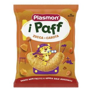 Snack per bambini  dry paff con zucca e carota - non fritti, senza sale, adatti da 12 mesi, 15g