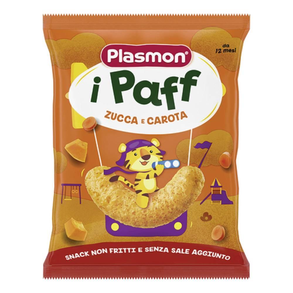 plasmon snack per bambini plasmon dry paff con zucca e carota - non fritti, senza sale, adatti da 12 mesi, 15g - foto 1
